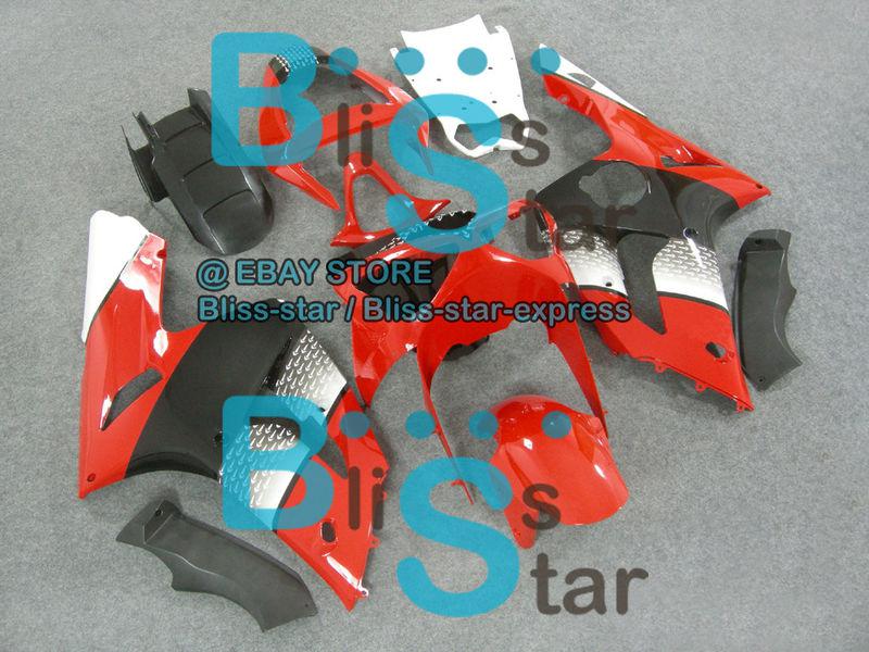 Injection w8 red fairing e04 fit for kawasaki ninja 636 zx6r zx-6r 2003-2004 