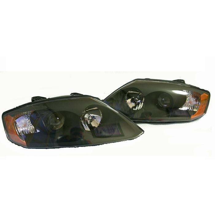 Head light lamp set for 2003-2004 tiburon / coupe black bezel