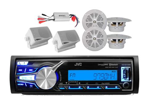 Marine iphone input bluetooth aux radio, 800w amplifier, 4 round &amp;2 box speakers