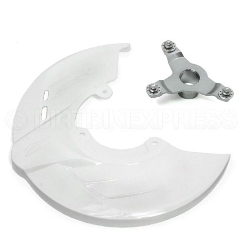 Zeta front brake disc guard white 2004-2007 crf125r crf250r crf 125 250 r (1120)