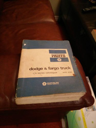 1967 chryco parts dodge &amp; fargo trucks r &amp; s series catalogue wm 4781 manual