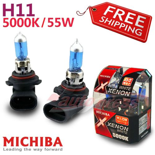 Michiba h11 12v 5000k 55w xenon white light headlight bulbs for ford low beam