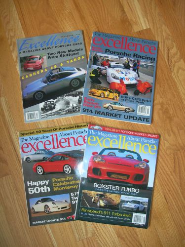 (rare) excellence: the magazine about porsche (four issues #58, #73, #81, #121)!