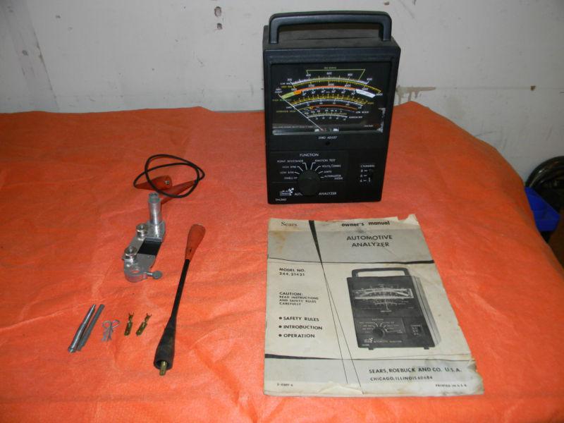 Sears engine analyzer 244.21421 tach-dwell-volt-amp-points-ohms with manual, acc