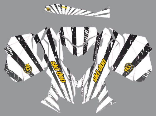 Ng racing ski-doo rev xm summit snowmobile sled graphic kit wrap white 13 - 2015