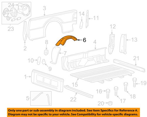 Ford oem front &amp; side panels-pick up box-wheelhouse panel right f81z9927886aa