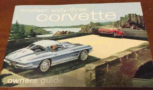 1957 &amp; 1963 chevrolet corvette owner manual book gm chevy reprint general motors