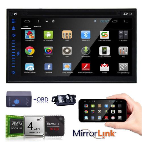 Tocado 2din 7&#034; gps quad core car stereo dvd player obd2 mirror-link wifi camera