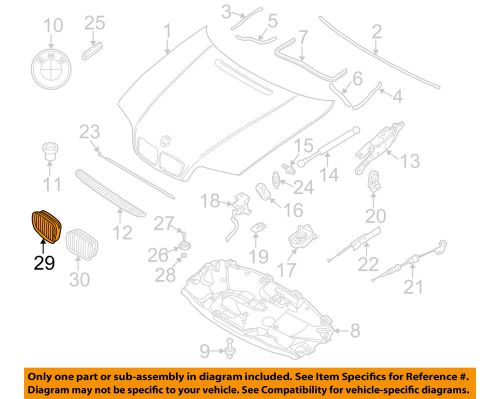 Bmw oem 02-05 325i-grille right 51137042962