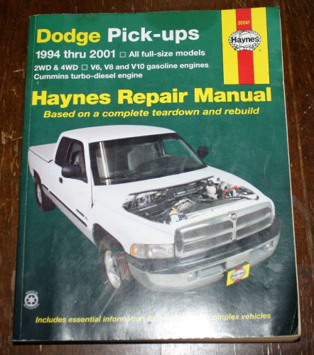 Haynes repair manual 30041 dodge pickups 1994 - 2001