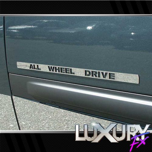 2pc. luxury fx stainless steel all wheel drive emblem for chrysler awd