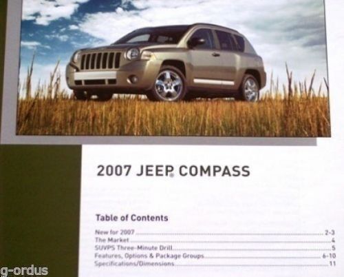 New 2007 jeep compass dealership only product knowledge literature brochure!