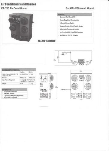 Ka700 kysor truck between the seat ac unit: truck backwall air conditioning unit