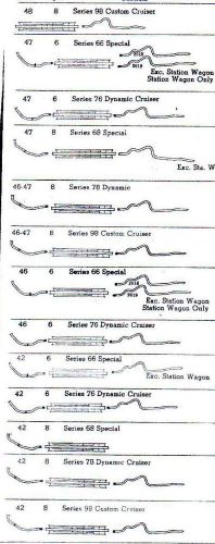 1937-1938 oldsmobile single exhaust system, l-37 &amp; l-38 8 cylinder, aluminized