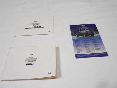 2008 chevrolet impala owner&#039;s manual 3 piece. set in good condition free ship