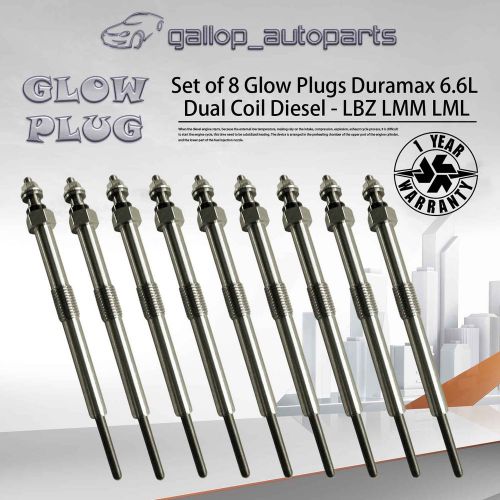 Duramax 8 glow plug 6.6l dual coil diesel lbz lmm lml silverado 2500 3500 06-12