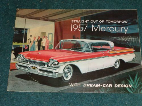 1957 mercury prestige fold-out sales brochure / nice original dealer folder