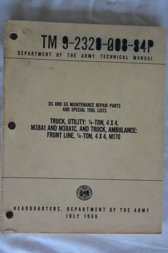 Army jeep original m38a1 parts list tm 9-2320-208-34p