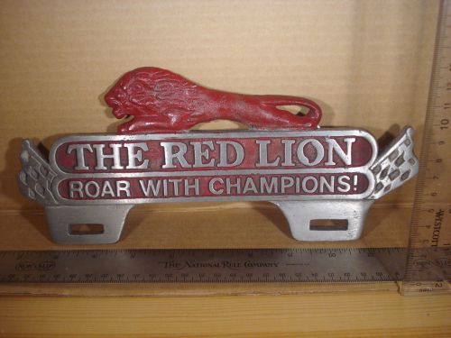 The red lion roar with champions! license plate fob topper wall car motoercycle