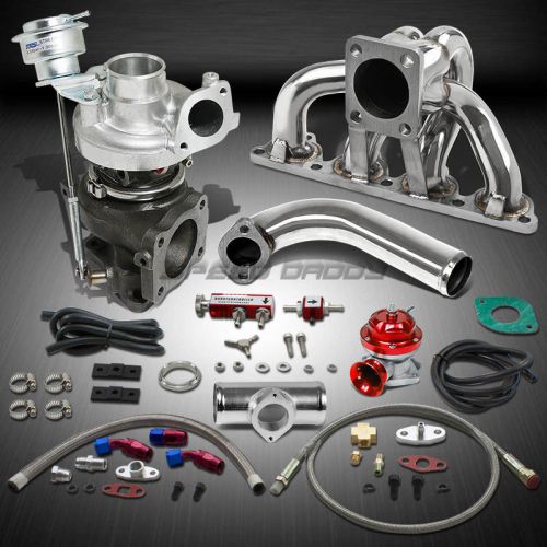 Td05 16g 360+hp boost 7pc turbo charger+manifold+j-pipe kit for d-series d15/d16