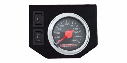 Air ride suspension dual needle air gauge panel 200psi 2 rocker switch control