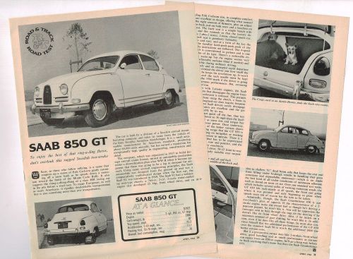 Vintage 1964 saab 850 gt road test {brochure info} by road &amp; track, 850gt