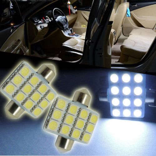 Hot 2x white 12-smd 1.50&#034; 36mm1 led bulbs car interior dome map lights cf-3