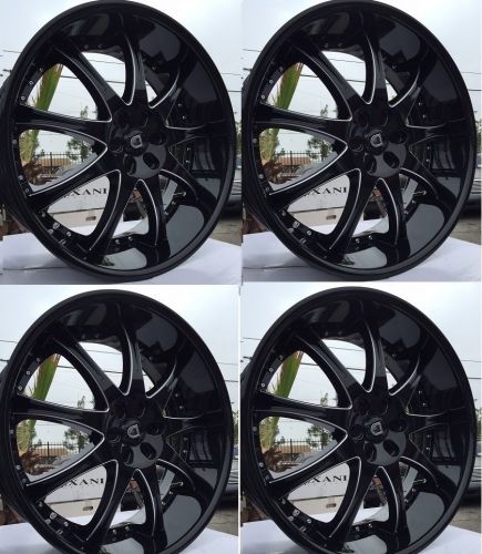 24&#034; lexani lx-9 black machined milled asanti dub