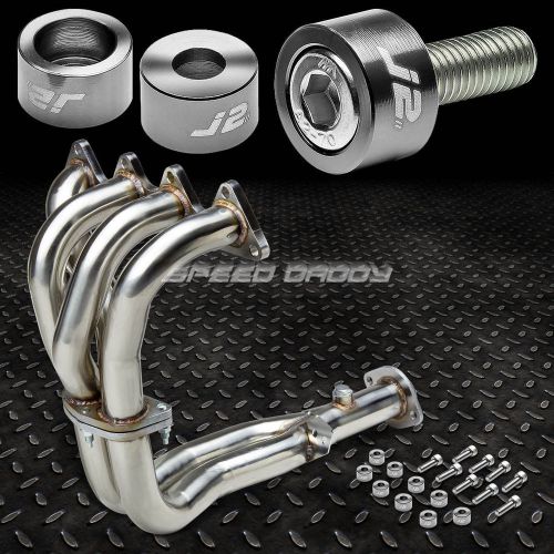 J2 for 92-93 da/db exhaust manifold 4-2-1 race header+gun metal washer cup bolts