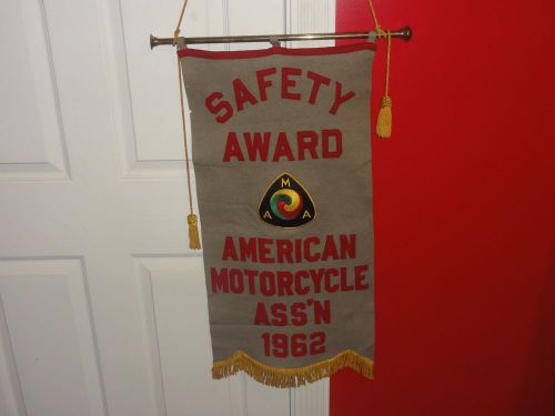 Vintage 1962 ama safety award banner motorcycle harley davidson indian motocross