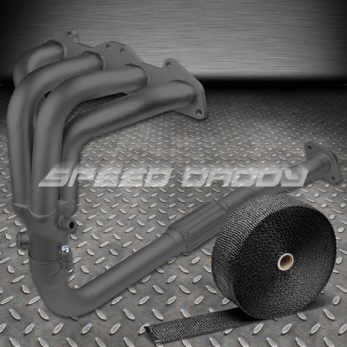 Stainless black coated header for 2g eclipse/talon/avenger 2.0 nt+heat wrap