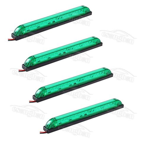 4pc 18led lighting green led 8&#034; 12v boat rv utility strip light led marker lamp