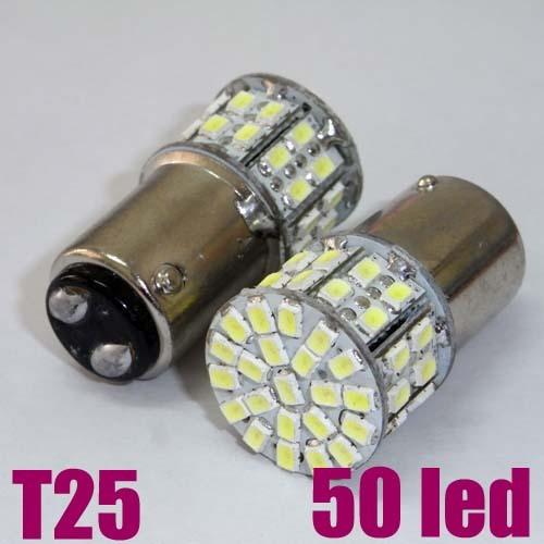 2x t25 s25 1157 bright white 50 led car reverse backup signal light lamp bulb