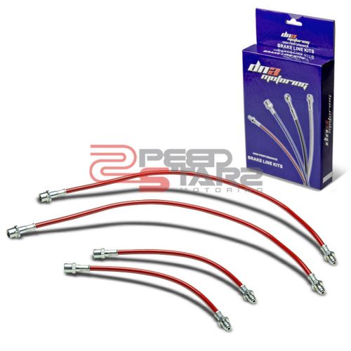 For mr2 sw20 replacement front/rear red stainless brake line/hose pvc coated