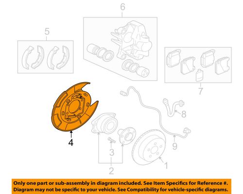 Mitsubishi oem 03-06 lancer rear brakes-brake backing plate mr307333