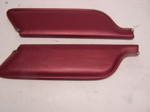 1966 mustang dark red convertible sunvisors by distinctive industries, pair