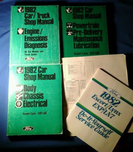 1982 ford escort lynx service /shop  manual set oem