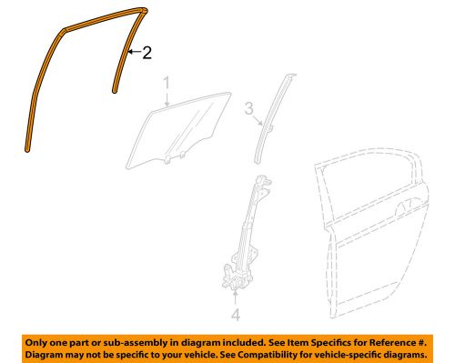 Honda oem 12-15 crosstour glass-rear door-run channel left 72775tp6a01