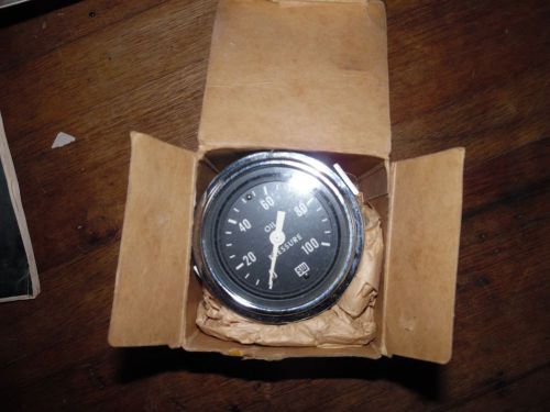 Nos stewart warner oil pressure gauge c6tf-9273-b glass lens sealed!! new