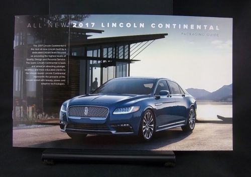 Brand new 2017 lincoln continental 14-page packaging guide catalog-brochure