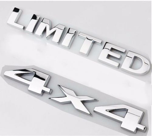 Silver limited 4x4 badge set back trunk liftgate hood sticker decal emblem jeep