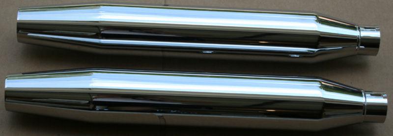 Flt 2" barrel slash down mufflers pull off slip on harley chrome (13)