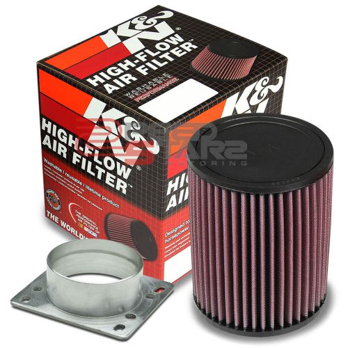 K&amp;n kn universal straight 3&#034; rubber air intake filter ru-2820+maf sensor adaptor