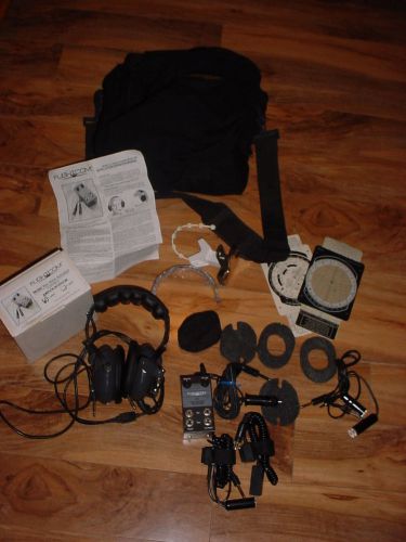 Flightcom iisx intercom/avcomm ac-800s headset/2 ptt/cables/extras/case+more-wow