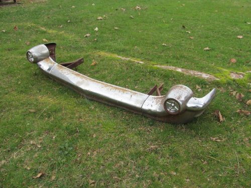 1957 chevrolet front bumper with two pods. used.