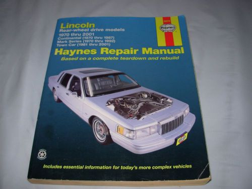 Haynes lincoln rear-wheel drive models #59010 1970 thru 2001