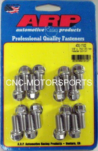 Arp header bolt kit 400-1102 bb chevy 3/8 diameter bolt 3/8 wrench qty 16