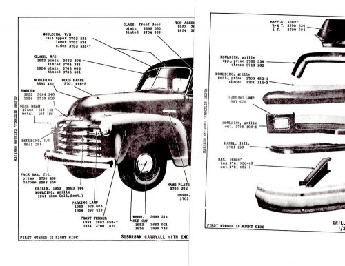 1942 1946 1947 1948 1949-1954 chevrolet truck body parts with parts numbers gmbk