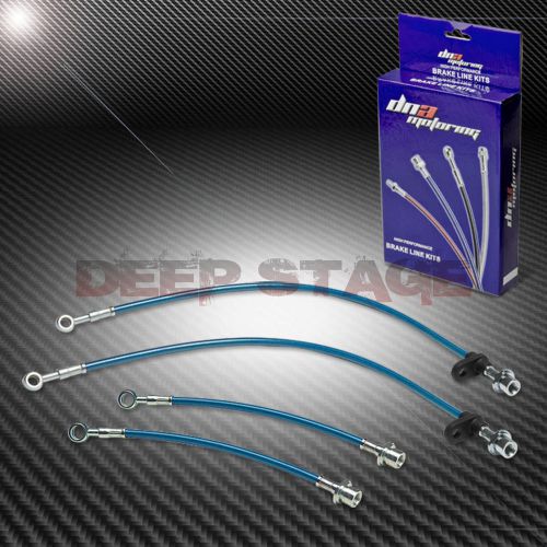 Stainless braided hose racing brake line 00-06 toyota celica gts/05-10 tc blue