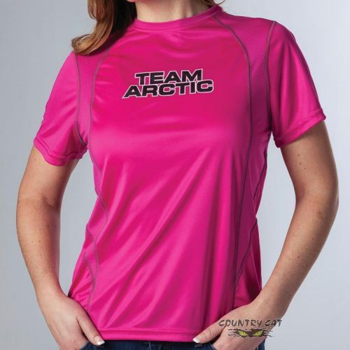 Arctic cat women&#039;s team arctic stretch mesh semi-fitted t shirt – pink 5263-63_